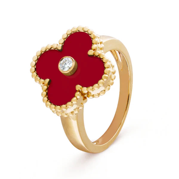 Amber Ring - Red / Gold