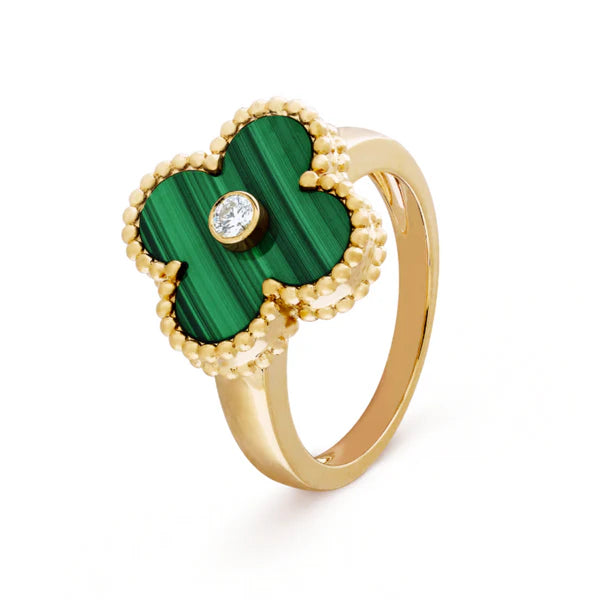 Amber Ring - Green / Gold