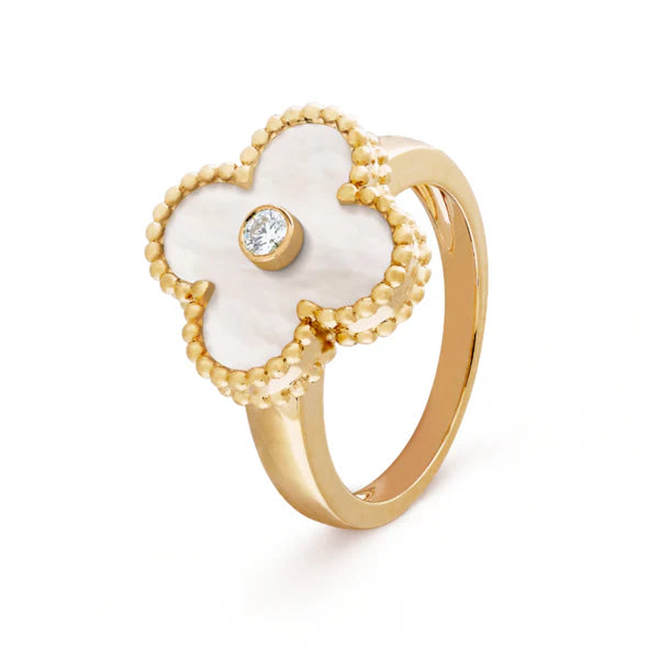 Amber Ring - White / Gold