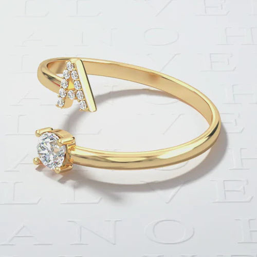 Sparkling Initial Ring