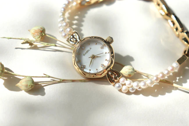 Classic Two-Pearl Vintage Timepiece