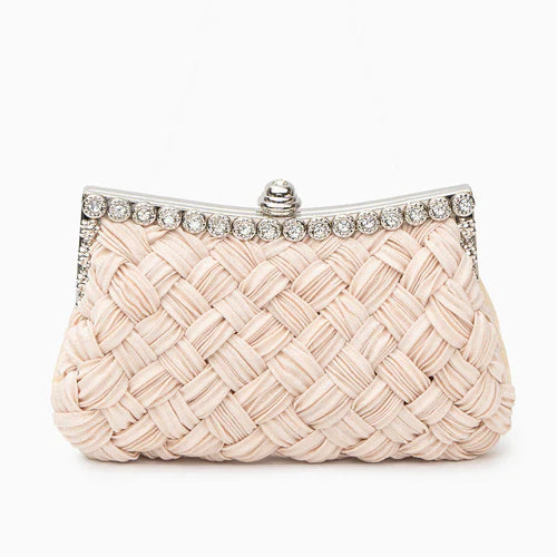 Giselle Braided Rhinestone Clutch Bag